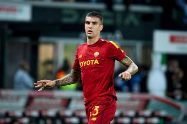 İtalyan futbolu Serie A maçında Roma 'nın Gianluca Mancini portresi Udinese Calcio ile AS Roma maçında Udine, İtalya' daki Dacia Arena stadyumunda, Eylül 04, 2022 - Fotoğraf: Ettore Griffon