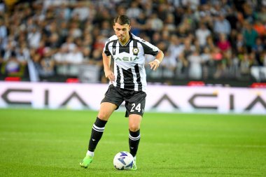 Udinese 'nin Lazar Samarciç portresi İtalyan futbolu Serie A maçında Udinese Calcio, Udine' deki Dacia Arena Stadyumu 'nda AS Roma' ya karşı.