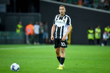Udinese 'nin Gerard Deulofeu portresi İtalya futbol takımı Serie A maçında Udinese Calcio, Friuli-Dacia Arena Stadyumu' nda AS Roma 'ya karşı.