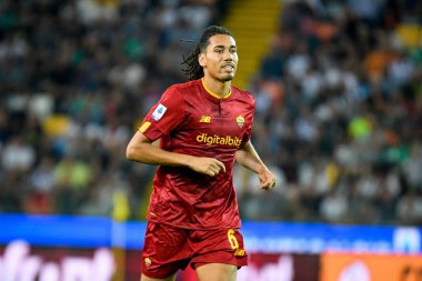 İtalya futbol takımı Serie A maçında Roma 'nın Chris Smalling portresi Udinese Calcio ile AS Roma' nın Udine, İtalya 'daki Dacia Arena stadyumunda oynandı.