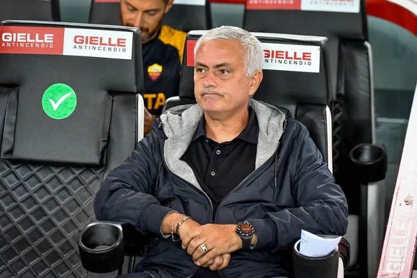 Roma Head Coach Jose Mourinho Portrait Italian Soccer Serie Match — Fotografia de Stock