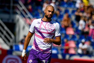 Fiorentina 'nın İtalya futbol takımı Serie A maçında Sofya Amrabat portresi Bologna FC - ACF Fiorentina maçı Bologna, İtalya' da Renato Dall 'Ara stadyumunda, 11 Eylül 2022 - Fotoğraf: Ettore Griffon