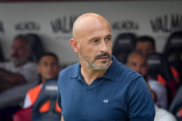 Fiorentina Hoofd Coach Vincenzo Italiano Tijdens Italiaanse Voetbal Serie Match — Stockfoto