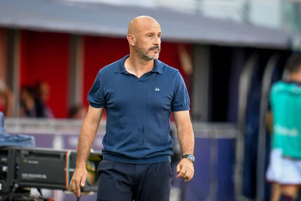 Fiorentinas Cheftrainer Vincenzo Italiano Während Des Italienischen Fußballspiels Serie Bologna — Stockfoto