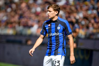 İtalya futbol takımı Serie A maçında Inter 'in Nicolo Barella portresi Udinese Calcio vs Inter - FC Internazionale at the Friuli - Dacia Arena stadyumu, Udine, İtalya - 18 Eylül 2022