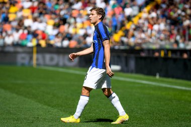 İtalya futbol takımı Serie A maçında Inter 'in Nicolo Barella portresi Udinese Calcio vs Inter - FC Internazionale at the Friuli - Dacia Arena stadyumu, Udine, İtalya - 18 Eylül 2022