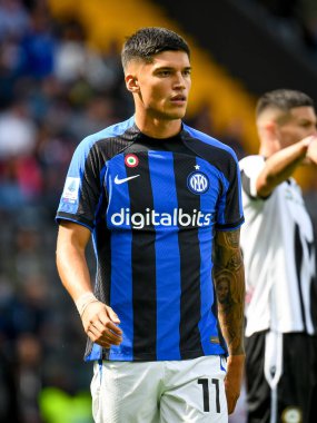 İtalya futbol takımı Serie A maçında Joaquin Correa 'nın portresi Udinese Calcio vs Inter - FC Internazionale at the Friuli - Dacia Arena stadyumu, Udine, İtalya, 18 Eylül 2022