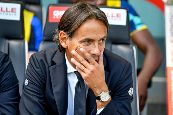 Inter Head Coach Simone Inzaghi Retrato Durante Futebol Italiano Serie — Fotografia de Stock