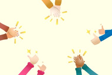 Encourage Hand clap and thumb up by peoples for praise and encouragement vector illustration graphic EPS 10 file clipart