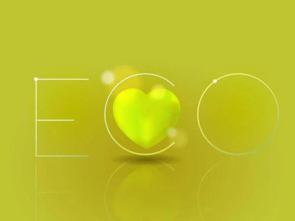 Heart Text Eco Shows Soical Issue Environmental Vector Illustration Graphic — Wektor stockowy