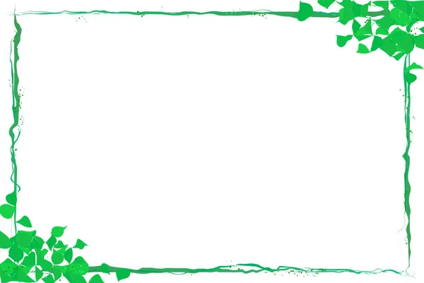 Plant Frame Green Leaf Shows Meaning Eco Vector Illustration Graphic — Stok Vektör