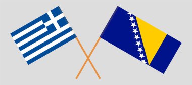 Bosna-Hersek ve Yunanistan 'ın çapraz bayrakları