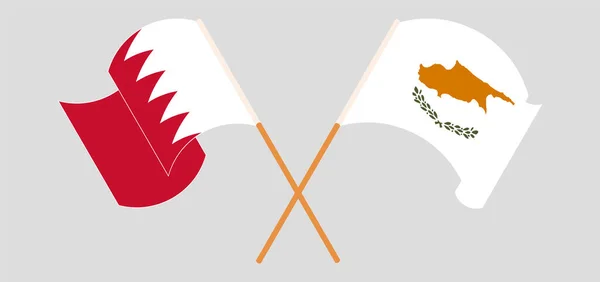 Пересеченные и размахивающие флагами Кипра и Бахрейна — стоковый вектор
