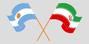İran ve Arjantin 'in çapraz ve dalgalı bayrakları