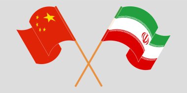 İran ve Çin 'in çapraz ve dalgalı bayrakları