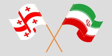 İran ve Gürcistan 'ın çapraz ve dalgalı bayrakları
