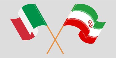 İran ve İtalya 'nın çapraz ve dalgalı bayrakları