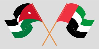 Ürdün ve Birleşik Arap Emirlikleri 'nin bayrağını çaprazlayıp salladı.