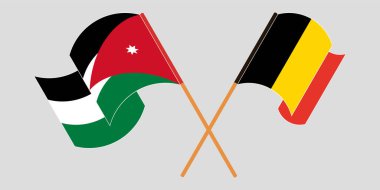 Ürdün ve Belçika 'nın çapraz ve dalgalı bayrakları