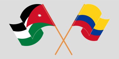 Ürdün ve Kolombiya 'nın çapraz ve dalgalı bayrakları