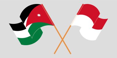 Ürdün ve Endonezya 'nın çapraz ve dalgalı bayrakları