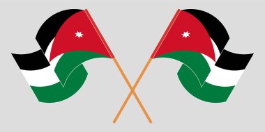 Çapraz ve Ürdün bayrakları sallayarak