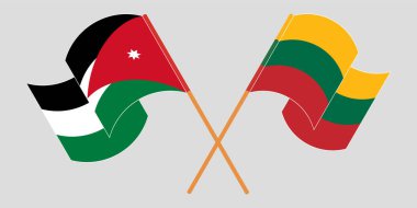 Ürdün ve Litvanya 'nın çapraz ve dalgalı bayrakları