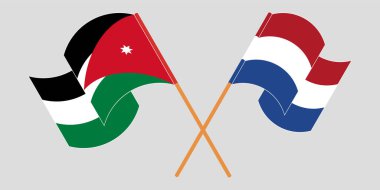 Ürdün ve Hollanda 'nın çapraz ve dalgalı bayrakları