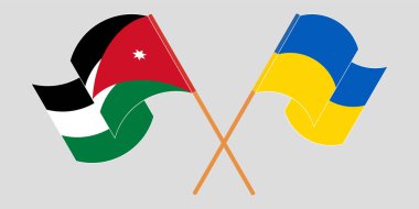 Ürdün ve Ukrayna 'nın çapraz ve dalgalı bayrakları