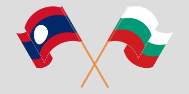 Laos ve Bulgaristan 'ın çapraz ve dalgalı bayrakları