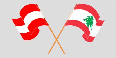 Lübnan ve Avusturya 'nın çapraz ve dalgalı bayrakları