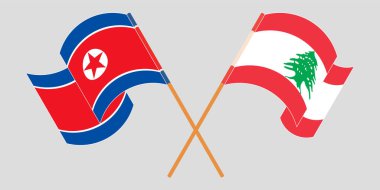Lübnan ve Kuzey Kore 'nin çapraz ve dalgalı bayrakları