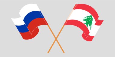 Lübnan ve Rusya 'nın çapraz ve dalgalı bayrakları