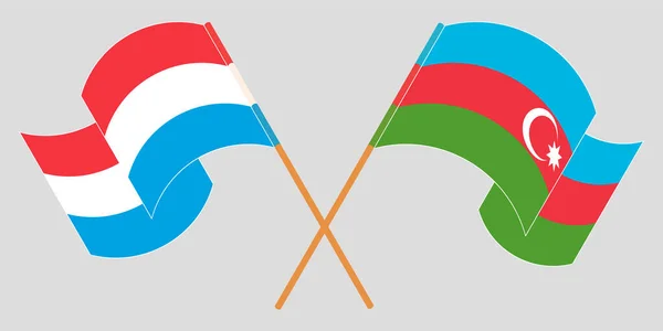 Luxemburgs och Azerbajdzjans flagga — Stock vektor