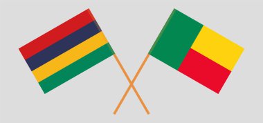 Mauritius ve Benin 'in çapraz bayrakları
