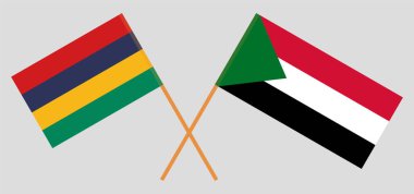 Mauritius ve Sudan 'ın çapraz bayrakları