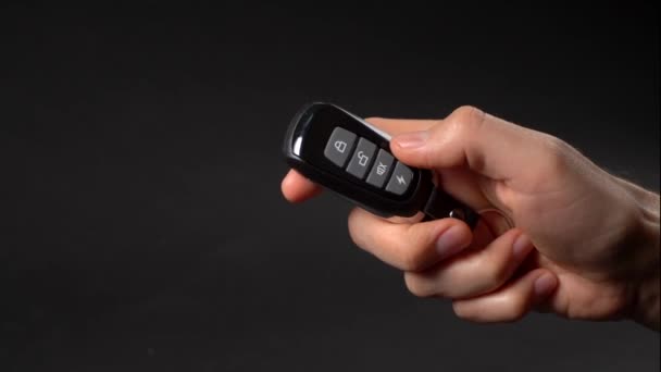 Déverrouiller Voiture Par Télécommande Clé Voiture Appuyez Sur Bouton Clé — Video