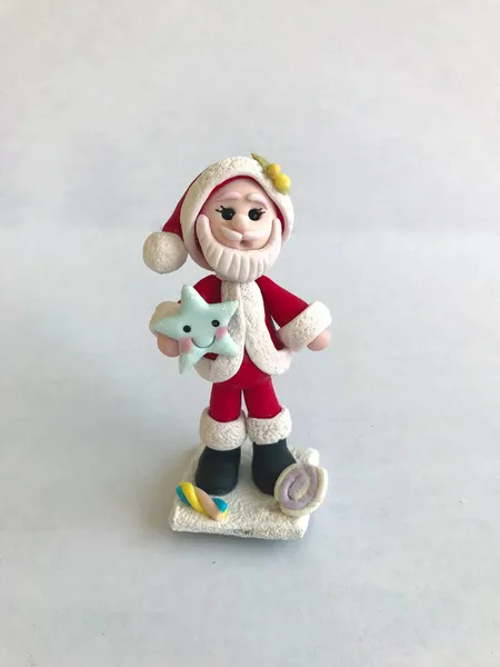 Cold Porcelain Santa Claus Christmas Figure — Stock Photo, Image