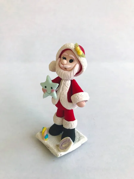 Cold Porcelain Santa Claus Christmas Figure — Stock Photo, Image