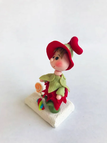 Figura Navidad Elf Porcelana Fría —  Fotos de Stock