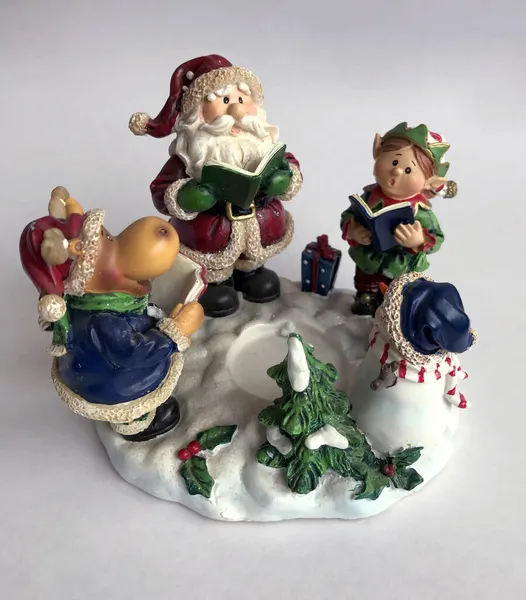 Christmas Santa Claus Friends Singing — Stock Photo, Image