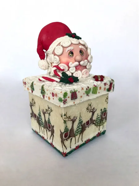 Άγιε Βασίλη Χριστουγεννιάτικο Κουτί Δώρου — Φωτογραφία Αρχείου