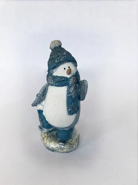 Skating Penguin Ceramic Figures — Stock Photo, Image