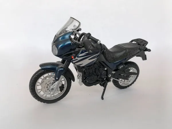 Modelo Figura Escala Motocicleta Azul Metálico —  Fotos de Stock