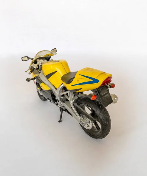 Модель Масштабе Мотоцикла Желтые Гонки — стоковое фото