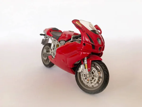 Motorcycle scale figure model, Red color, race model