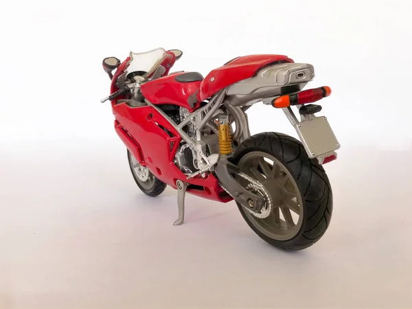 Model Figurky Motocyklové Stupnici Červená Barva Model Závodu — Stock fotografie