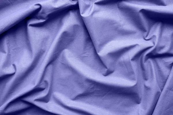 Very Peri Color Year 2022 Closeup Rippled Bright Colored Silk — Stock Photo, Image