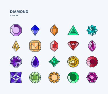 Elmas için vektör simgeleri kümesi