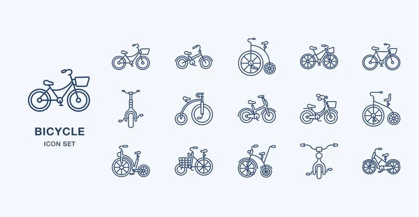 Conjunto Ícones Vetoriais Para Bicicleta — Vetor de Stock